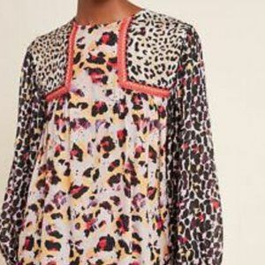 Leopard Blouse (Anthropologie, Size Medium)
